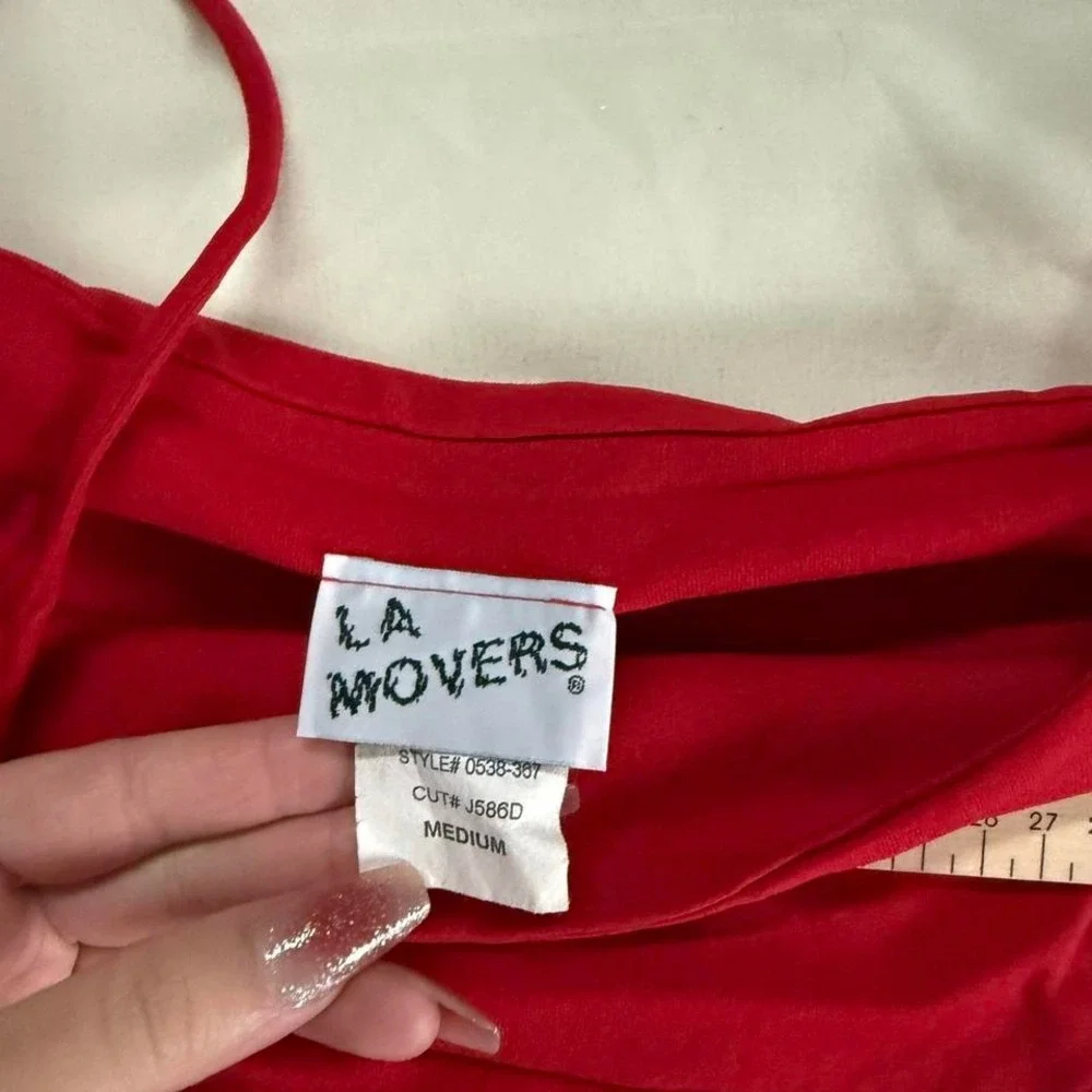 red handkerchief top  Y2K‎ festive LA Movers size medium - Picture 4 of 4